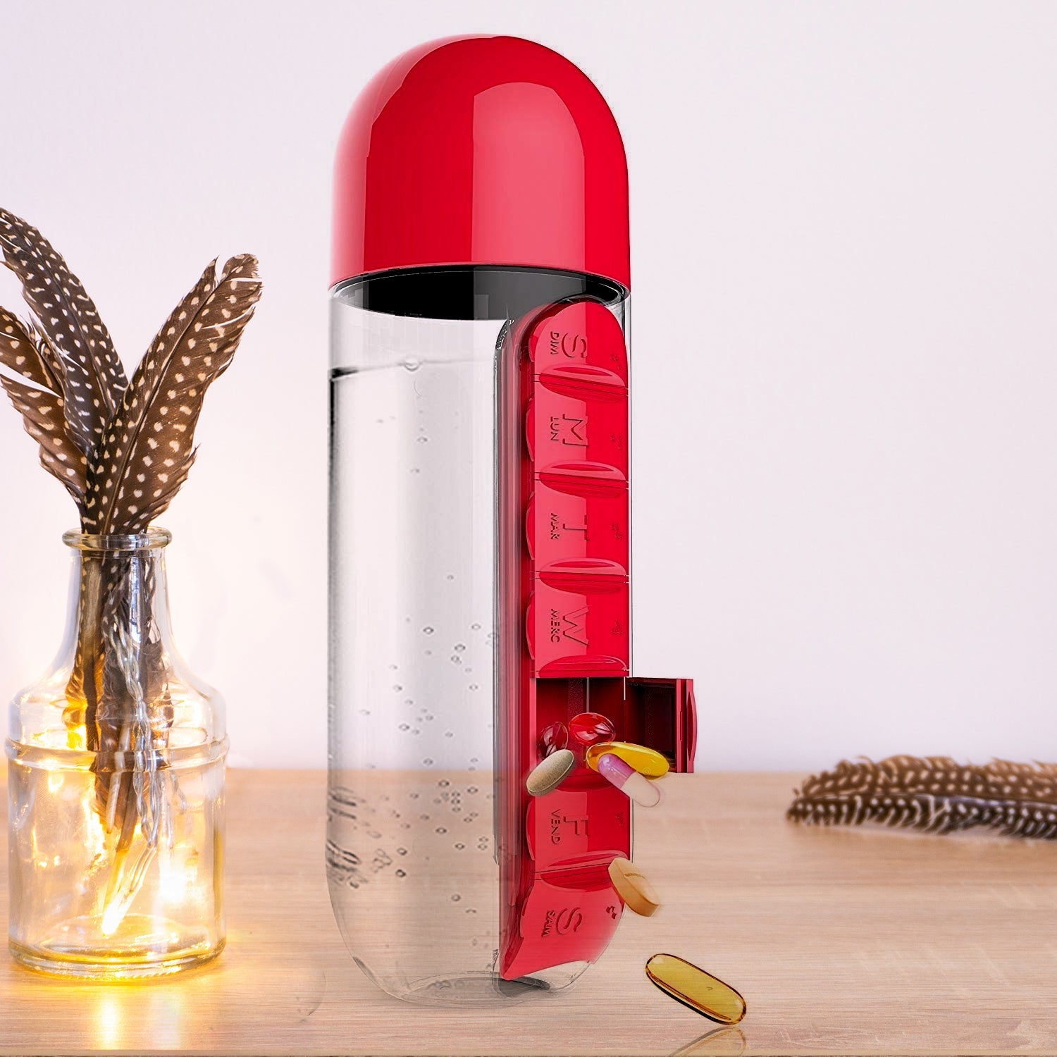 7-Day Pill Organizer Water Bottle 7-Day Pill Organizer Water Bottle